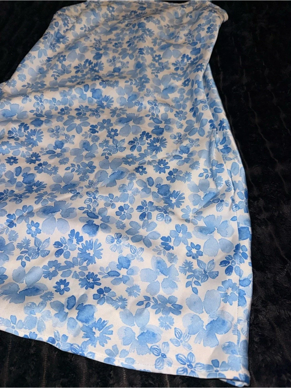 Forever 21 Blue & White Floral Slip Mini Dress